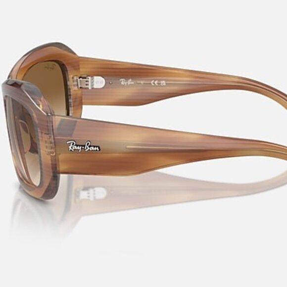 Ray-Ban RB2212 140351 Pillow Sunglasses – Striped Brown Gradient 56-20 - Picture 2 of 3